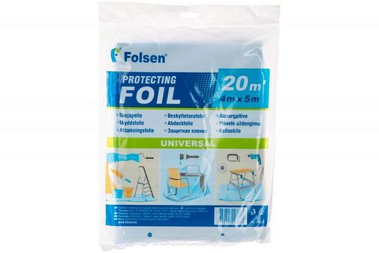Пленка защитная Folsen универсальная полиэтиленовая 4x5м/20м2 толщина 7мкм