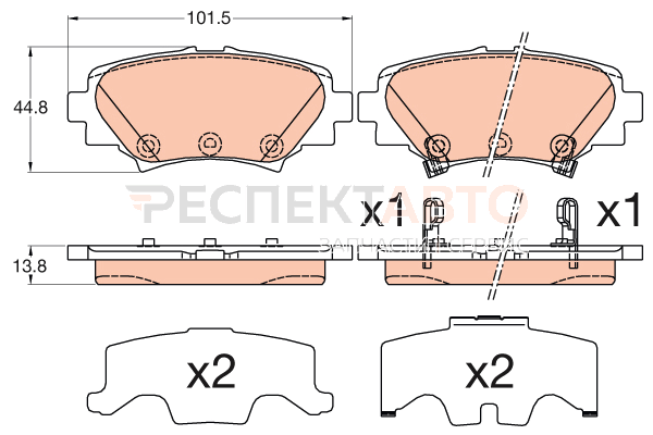 Колодки тормозные задние