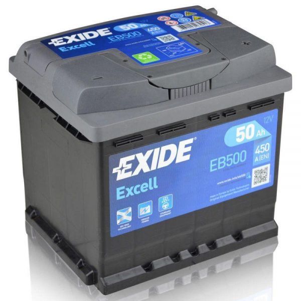 Аккумулятор EXIDE 50A/h 450A обратная R+ 207х175х190