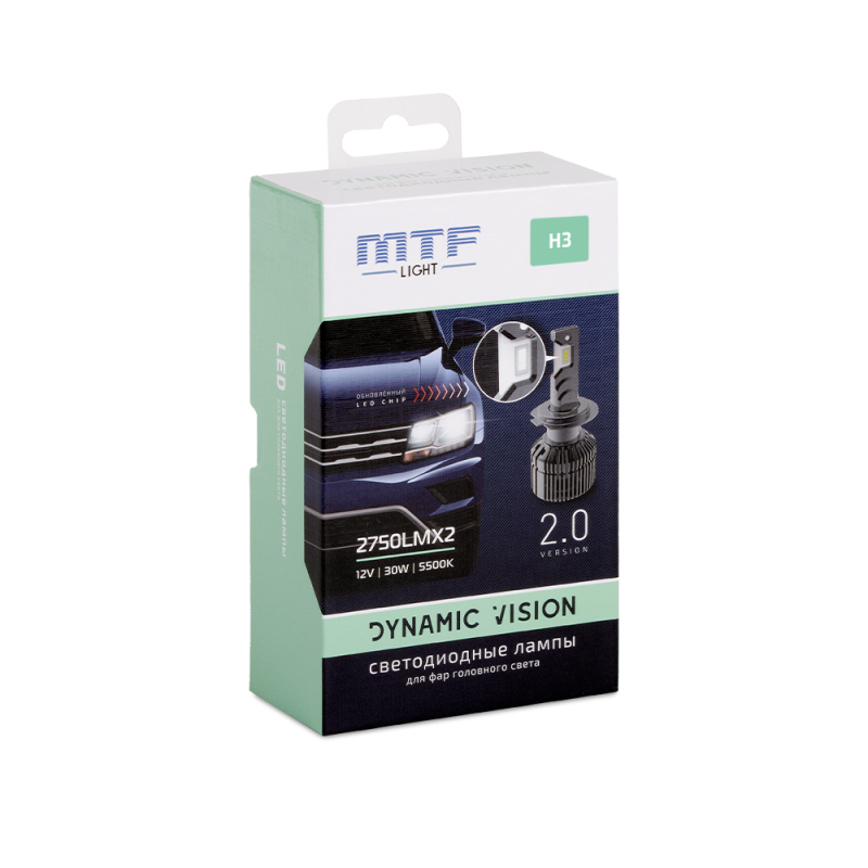 Лампа светодиодная H3 12V MTF Light Dynamic Vision 5500K (комплект 2шт)