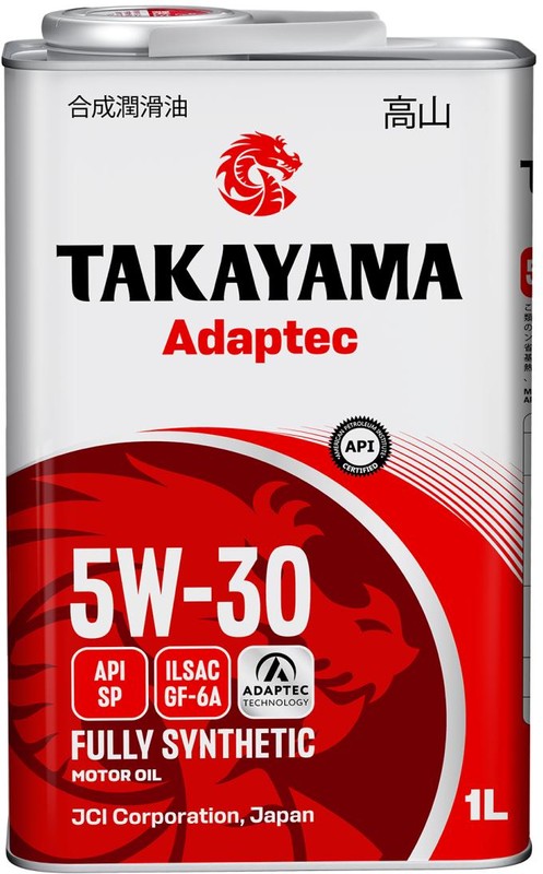 Масло моторное синтетическое TAKAYAMA Adaptec GF-5, API SN 5w30 1л