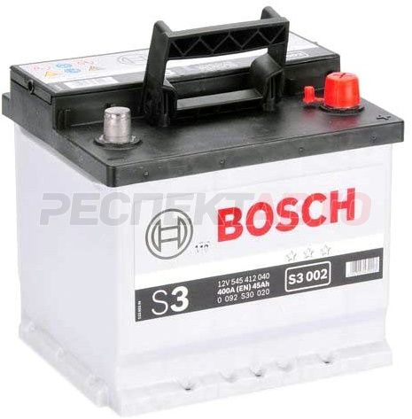 Аккумулятор BOSCH S3 45A/h 400A обратная R+ 207х175х190