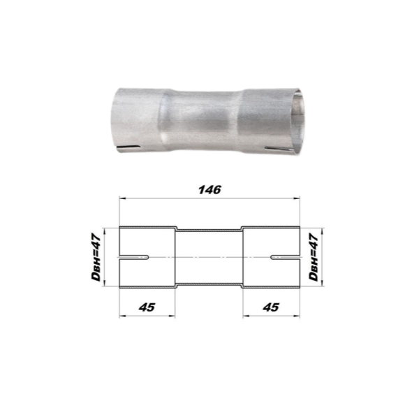 Соединитель труб выхлопной системы CBD под хомут 45-45мм