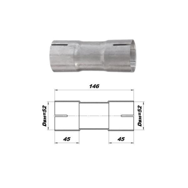 Соединитель труб выхлопной системы CBD под хомут 50-50мм
