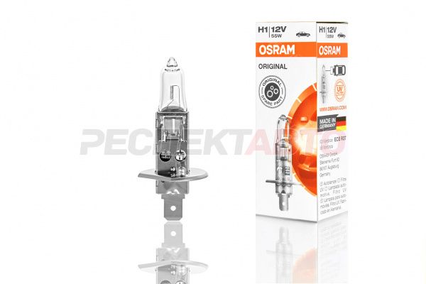 Лампа галогенная Osram H1 12V 55W ORIGINAL LINE (1шт)