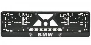 Рамка номера SDS Exclusive "BMW", тиснение, серебро