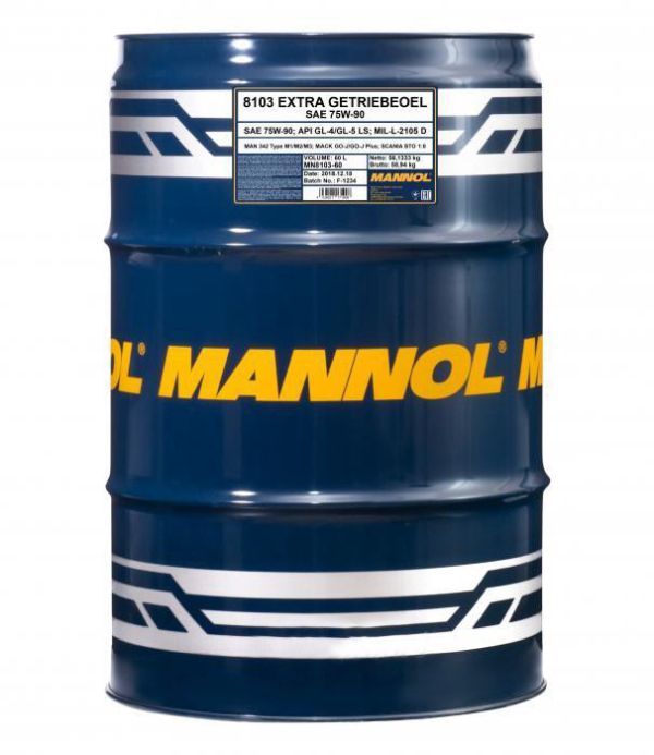 Масло трансмиссионное синтетическое MANNOL Extra Getriebeoel 75w90 GL4/GL5 1л