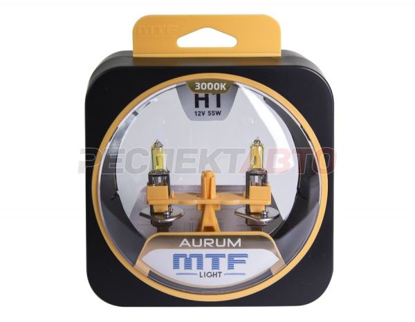 Лампа галогенная MTF Light H1 12V 55W 3000K AURUM (2шт)
