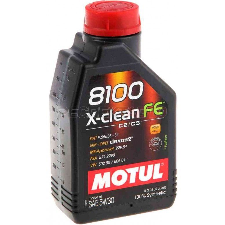 Масло моторное синтетическое MOTUL 8100 X-CLEAN FE 5w30 1л