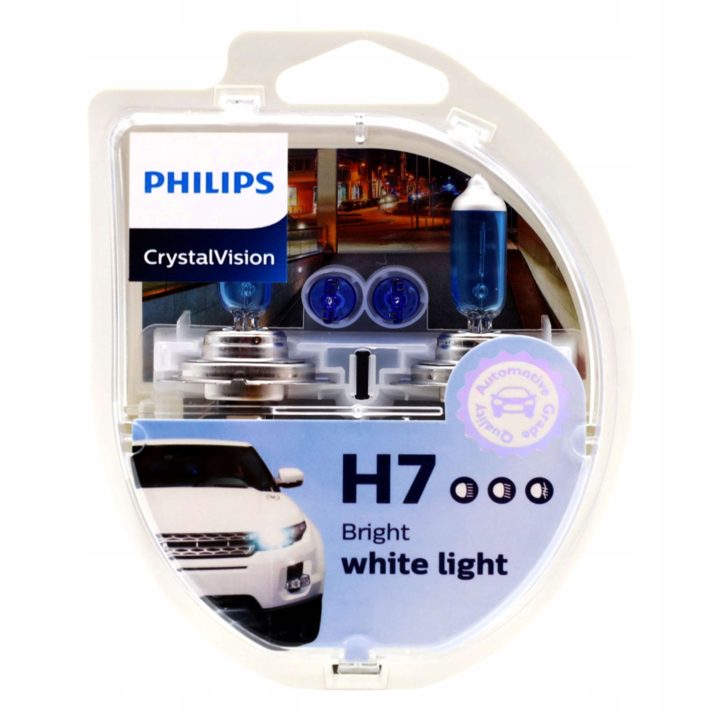 Лампа галогенная H7 12v55w PHILIPS Crystal Vision (+ габариты T10) (2шт)