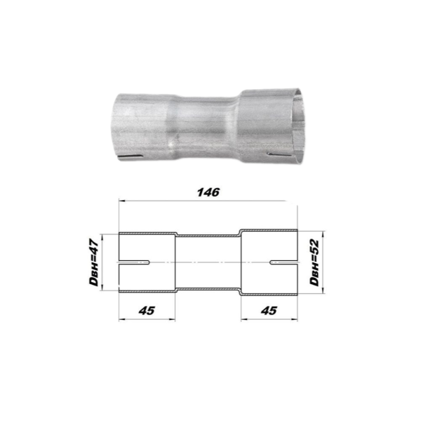 Соединитель труб выхлопной системы CBD под хомут 45-50мм