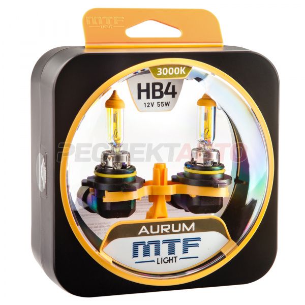 Лампа галогенная MTF Light HB4 12V 55W 3000K AURUM (2шт)