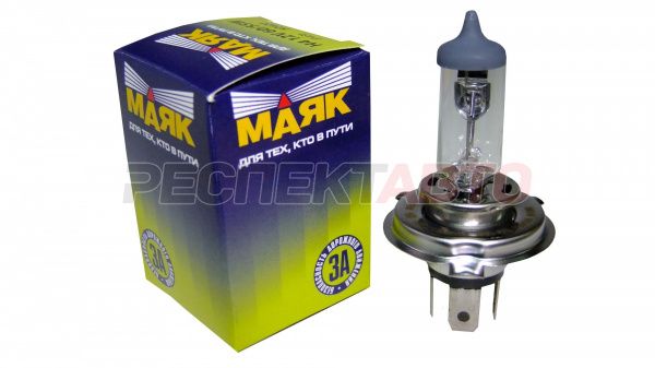 Лампа галогенная Маяк H4 12V 60/55W (1шт)