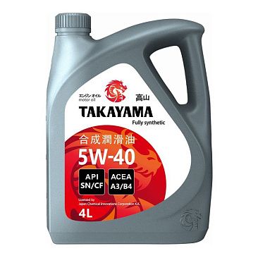 Масло моторное синтетическое TAKAYAMA SAE API SN/СF 5w40 4л
