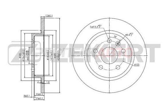 Диск тормозной задний (268мм)