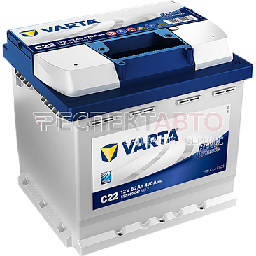Аккумулятор VARTA Blue Dynamic C22 52A/h 470A обратная R+ 207х175х190