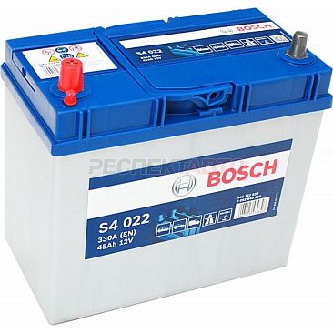 Аккумулятор BOSCH S4 Silver 45A/h 330A прямая L+ 238х128х227