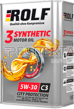 Масло моторное синтетическое ROLF 3-SYNTHETIC 5w30 C3 1л