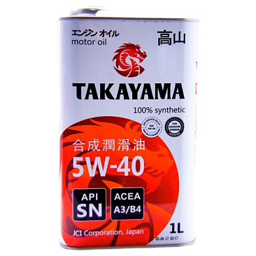 Масло моторное синтетическое TAKAYAMA Adaptec API SN/CF 5w40 1л