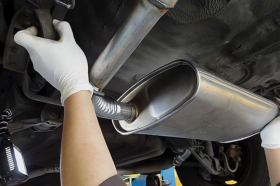 Замена глушителя