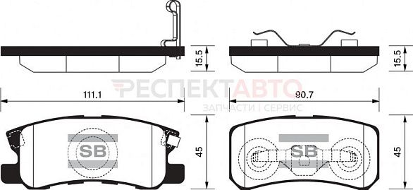 Колодки тормозные задние