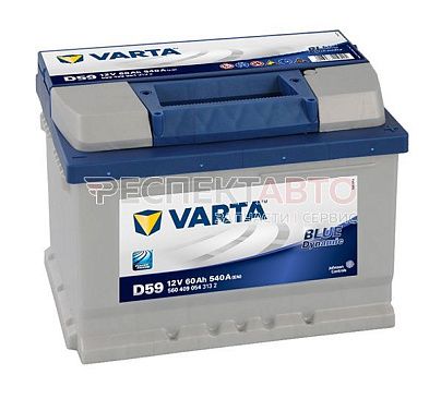 Аккумулятор автомобильный VARTA Blue Dynamic D59 60A/h 540A обратная R+ 242х175х175