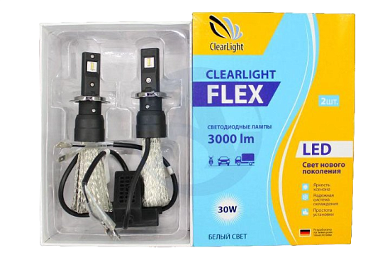Лампа светодиодная H4 12V Clearlight Performance 7500lm 6000K (комплект 2шт)