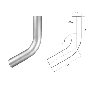 Труба глушителя CBD 60мм изгиб 60' L400мм