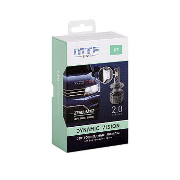 Лампа светодиодная H3 12V MTF Light Dynamic Vision 5500K (комплект 2шт)