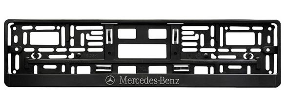 Рамка номера "Mercedes-Benz new", тиснение, серебро