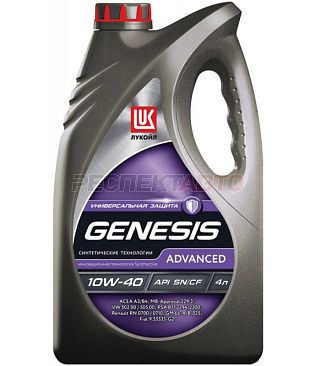 Масло моторное полусинтетическое ЛУКОЙЛ GENESIS ADVANCED 10w40 4л