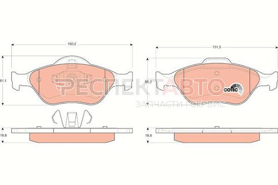 Колодки тормозные передние
