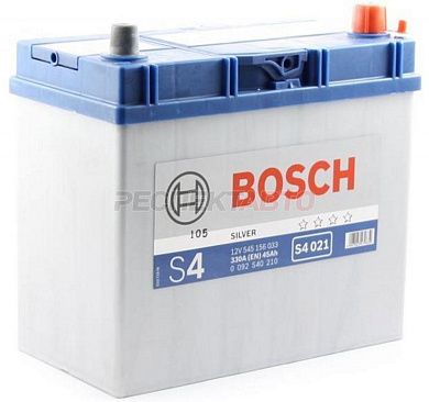 Аккумулятор BOSCH S4 Silver 45A/h 330A обратная R+ 238х129х227