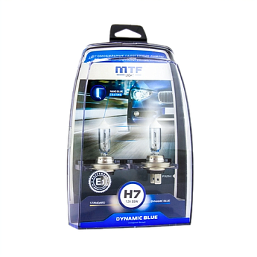 Лампа галогенная MTF Light H7 12v55w MTF DYNAMIC BLUE 3300K (комплект 2шт)