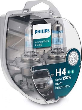 Лампа автомобильная галогенная PHILIPS X-treme Vision Pro 150% 12v55w H7 2 шт.