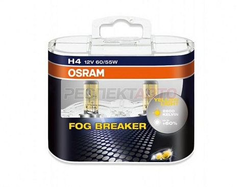Лампа галогенная Osram H4 12v60/55w OSRAM For Breaker +60% (2шт)