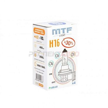 Лампа галогенная MTF Light H16 12V 19W +30% (1шт)