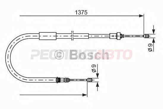 Трос тормоза ручного (нужно 2шт, с ГУР, длинный)