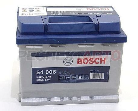 Аккумулятор BOSCH S4 Silver 60A/h 540A прямая L+ 242х175х190