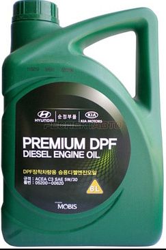 Масло моторное синтетическое HYUNDAI/KIA Premium DPF Diesel 5w30 6л