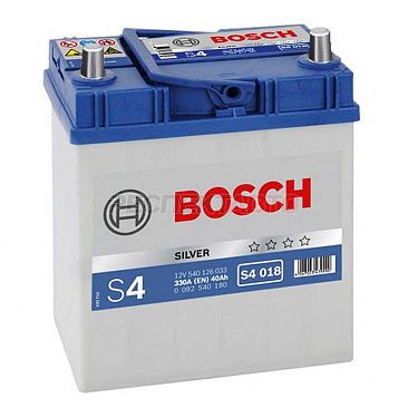 Аккумулятор BOSCH S4 Silver 40A/h 330A обратная R+ 187х127х227
