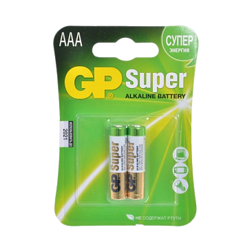 Батарейка GP Batteries AAA (LR03) 1,5V GP Batteries Super (упаковка 2шт)
