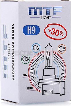 Лампа галогенная MTF Light H9 12V 65W +30% (1шт)