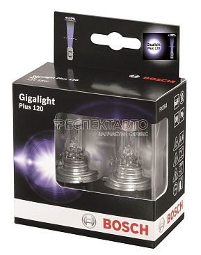 Лампа галогенная BOSCH  H7 12v55w Gigalight Plus +120% 2шт.