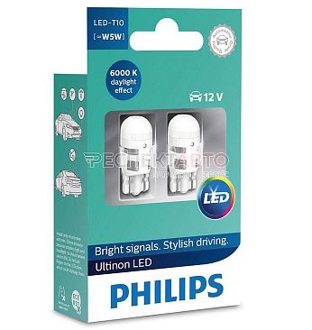 Лампа светодиодная Philips Ultinon LED 11961ULWX2 W5W 2 шт.