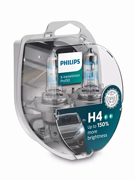 Лампа галогенная H4 12v60/55w PHILIPS X-tremeVisionPro 150 (2шт)