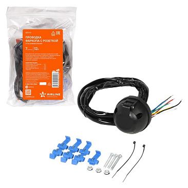 Проводка фаркопа Airline с розеткой 12В 7 контактов 1,5м универсальная