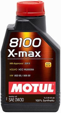 Масло моторное синтетическое MOTUL 8100 X-MAX 0w30 1л