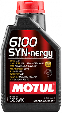 Масло моторное синтетическое MOTUL 6100 SYN-NERGY 5w40 1л