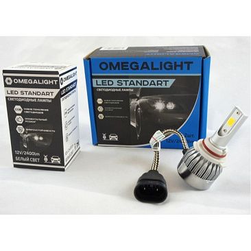 Лампа светодиодная HB3 12V Omegalight Standart 2400lm, (Комплект 2шт.)